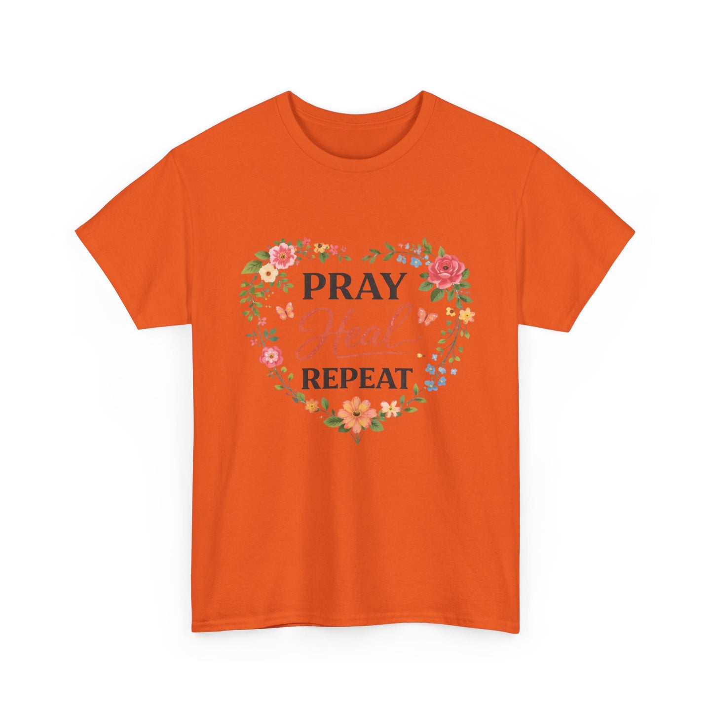 T-Shirt „Pray Heal Repeat“ – Inspirierendes T-Shirt mit Glaubensmotiv