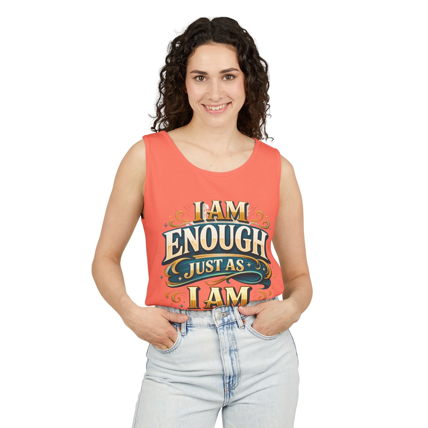 I Am Enough Graphic Tank Top – Inspirational Self-Love Motivational Design