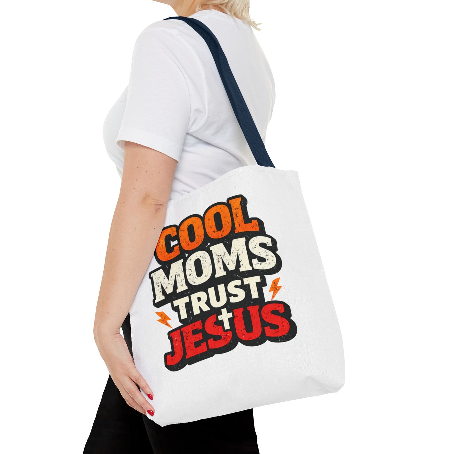 Cool Moms Trust Jesus Tote Bag - Faith-Based Christian Carryall