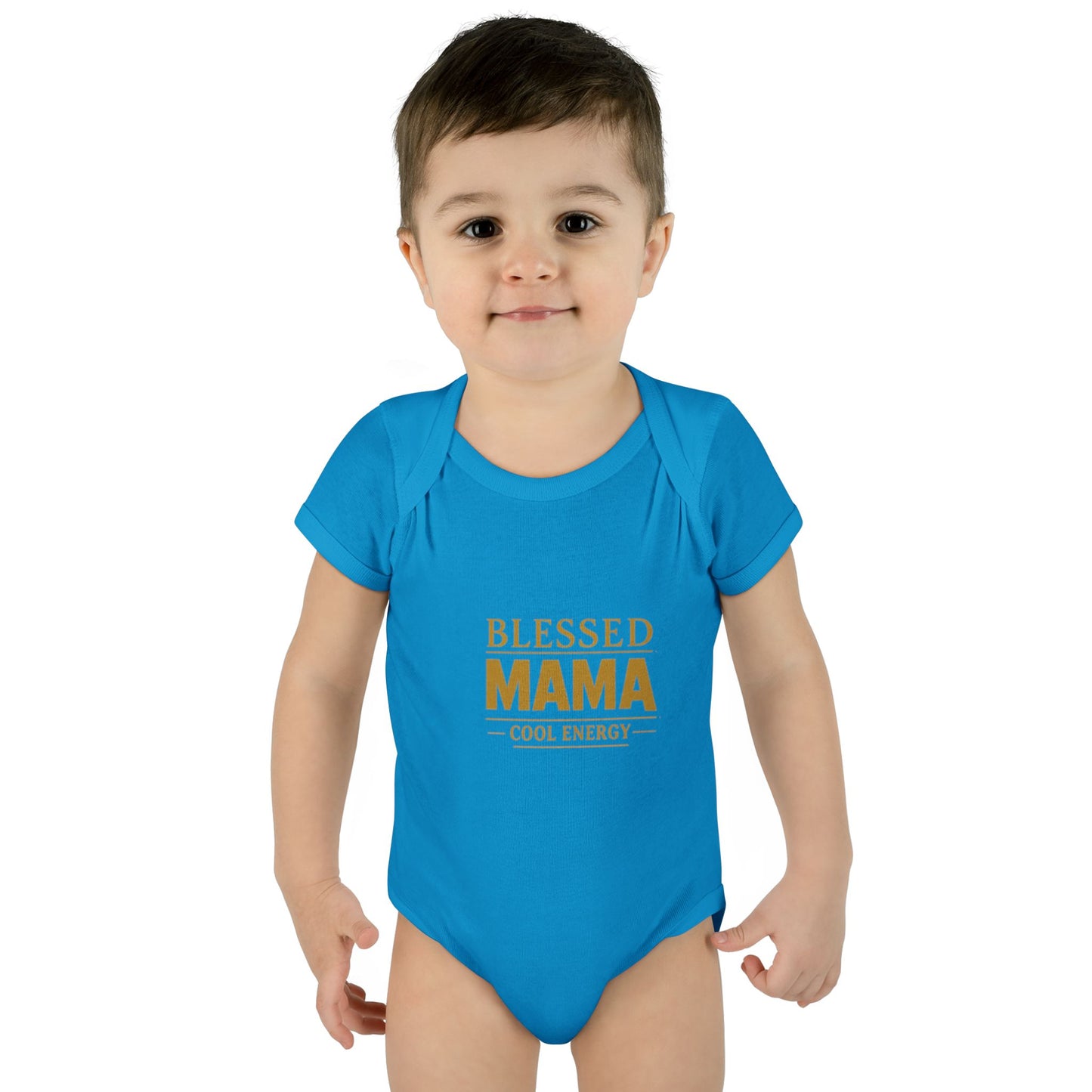 Blessed Mama Infant Rib Bodysuit — "Blessed Mama Cool Energy" Baby Onesie
