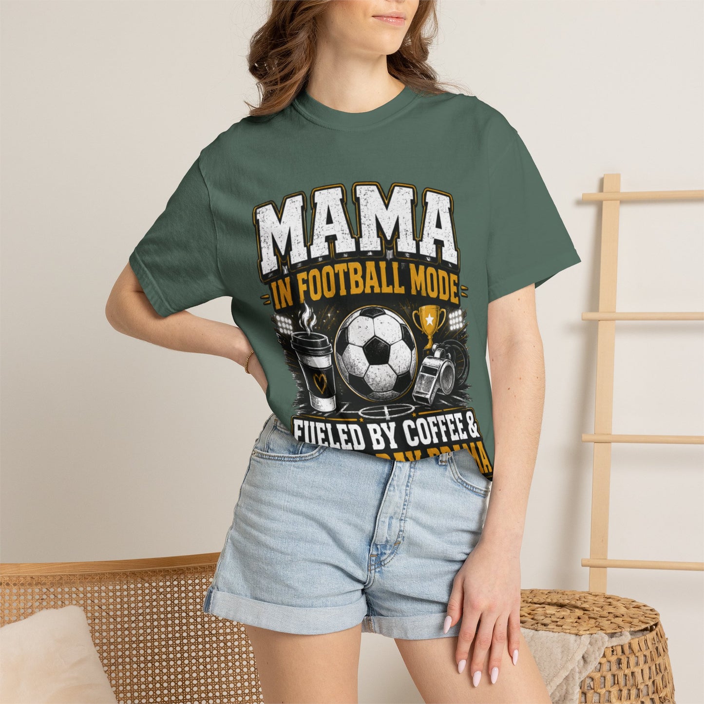 Mama in Football Mode T-shirt — Fueled by Coffee & Match Day Drama