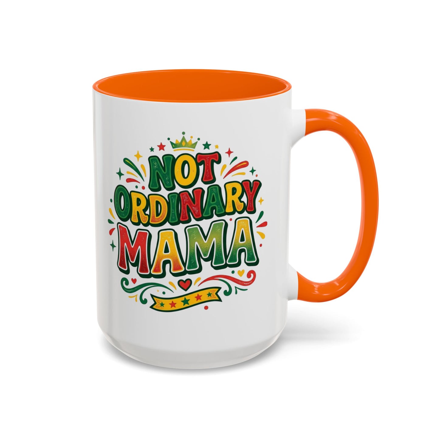 Accent Coffee Mug — "Not an ORDINARY MAMA" Ceramic Mom Coffee Cup (11/15 oz)