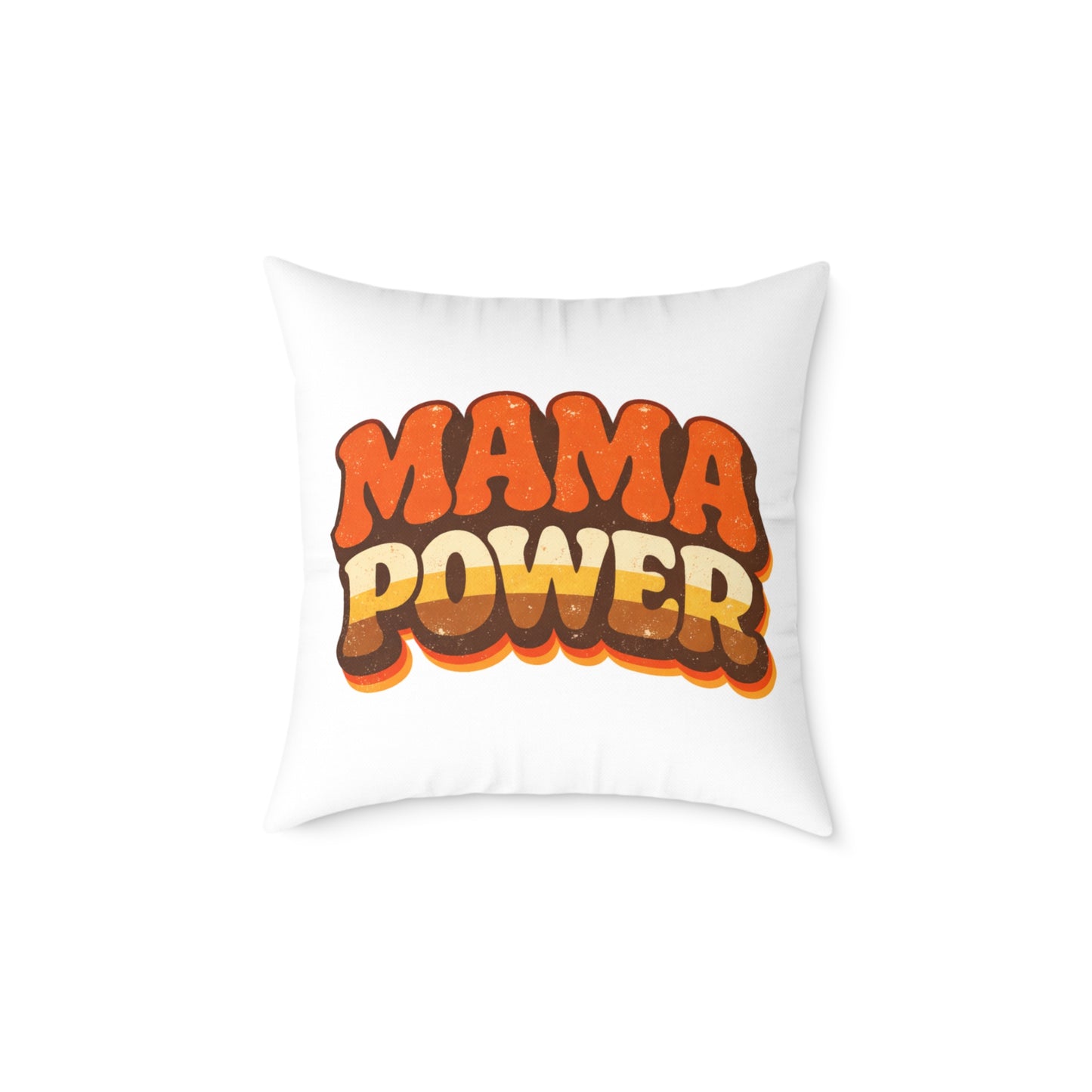 MAMA POWER Square Poly Canvas Pillow — Bold Mama Power Decorative Throw Pillow