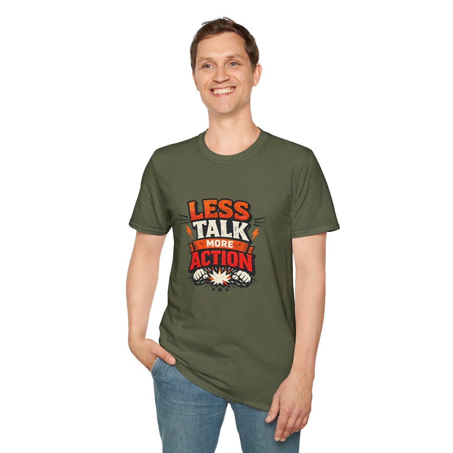 Less Talk More Action T-Shirt — Motivational Graphic Tee