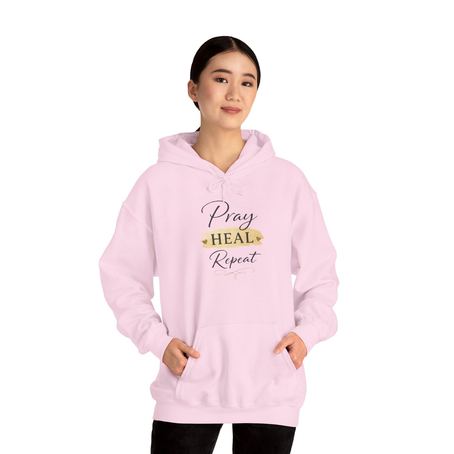 Pray Heal Repeat Hoodie — Inspirational Christian Sweatshirt