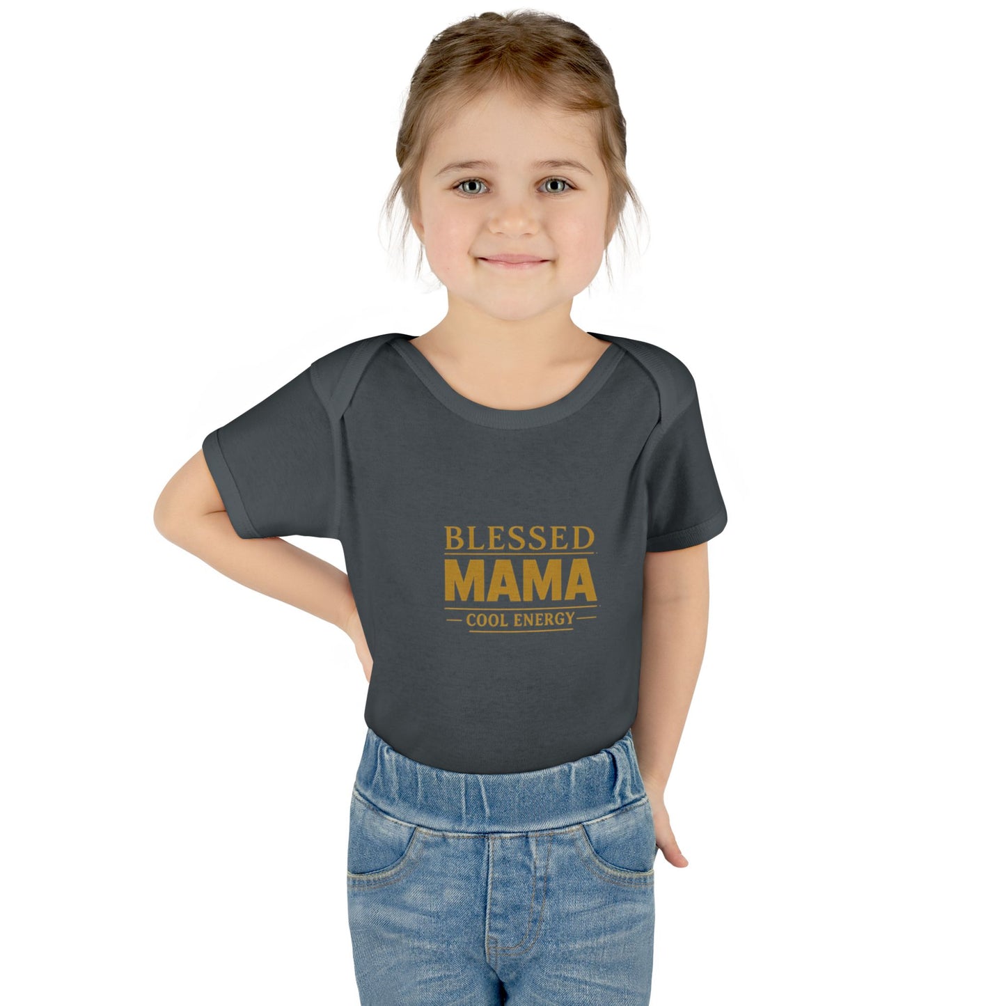 Blessed Mama Infant Rib Bodysuit — "Blessed Mama Cool Energy" Baby Onesie