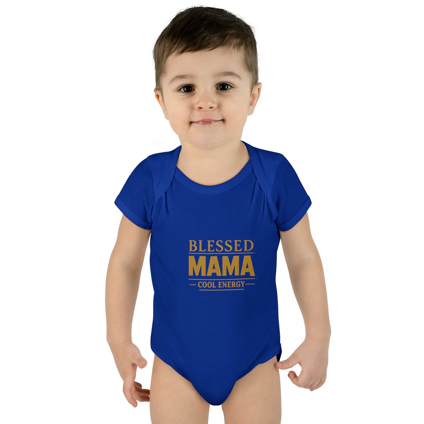 Blessed Mama Infant Rib Bodysuit — "Blessed Mama Cool Energy" Baby Onesie