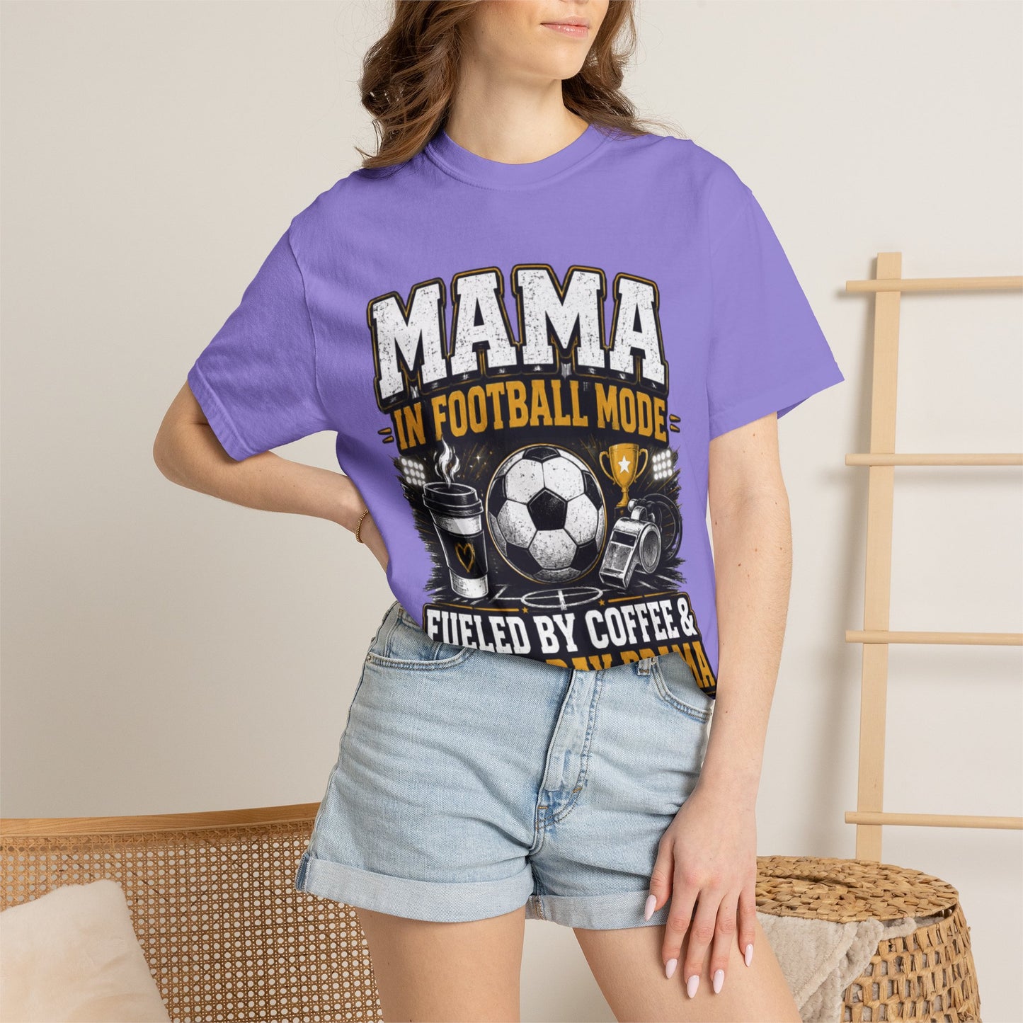Mama in Football Mode T-shirt — Fueled by Coffee & Match Day Drama
