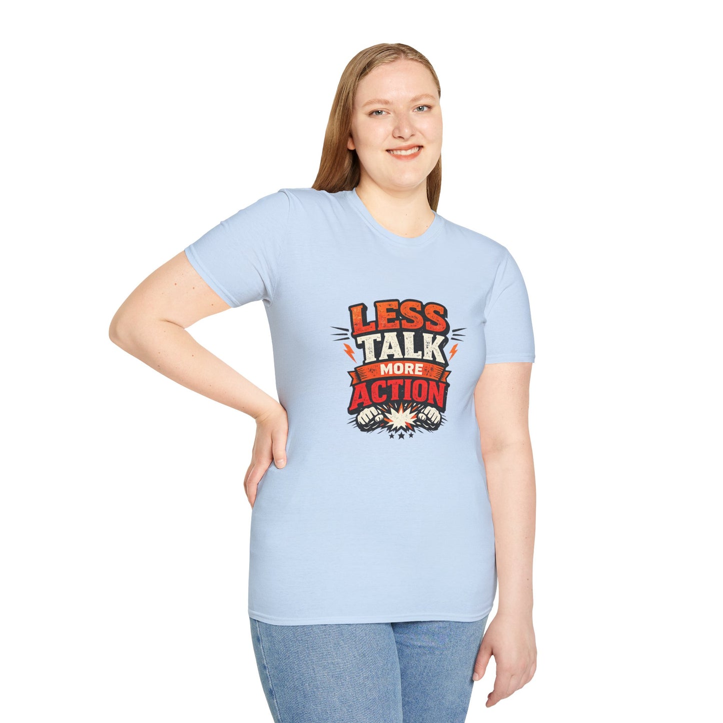 Less Talk More Action T-Shirt — Motivational Graphic Tee