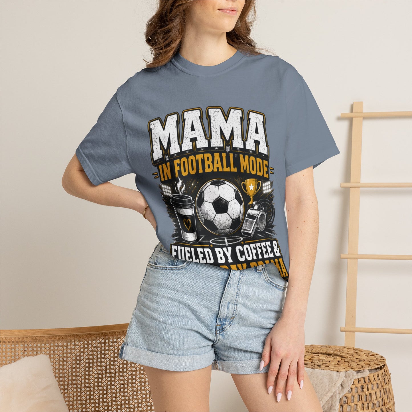 Mama in Football Mode T-shirt — Fueled by Coffee & Match Day Drama