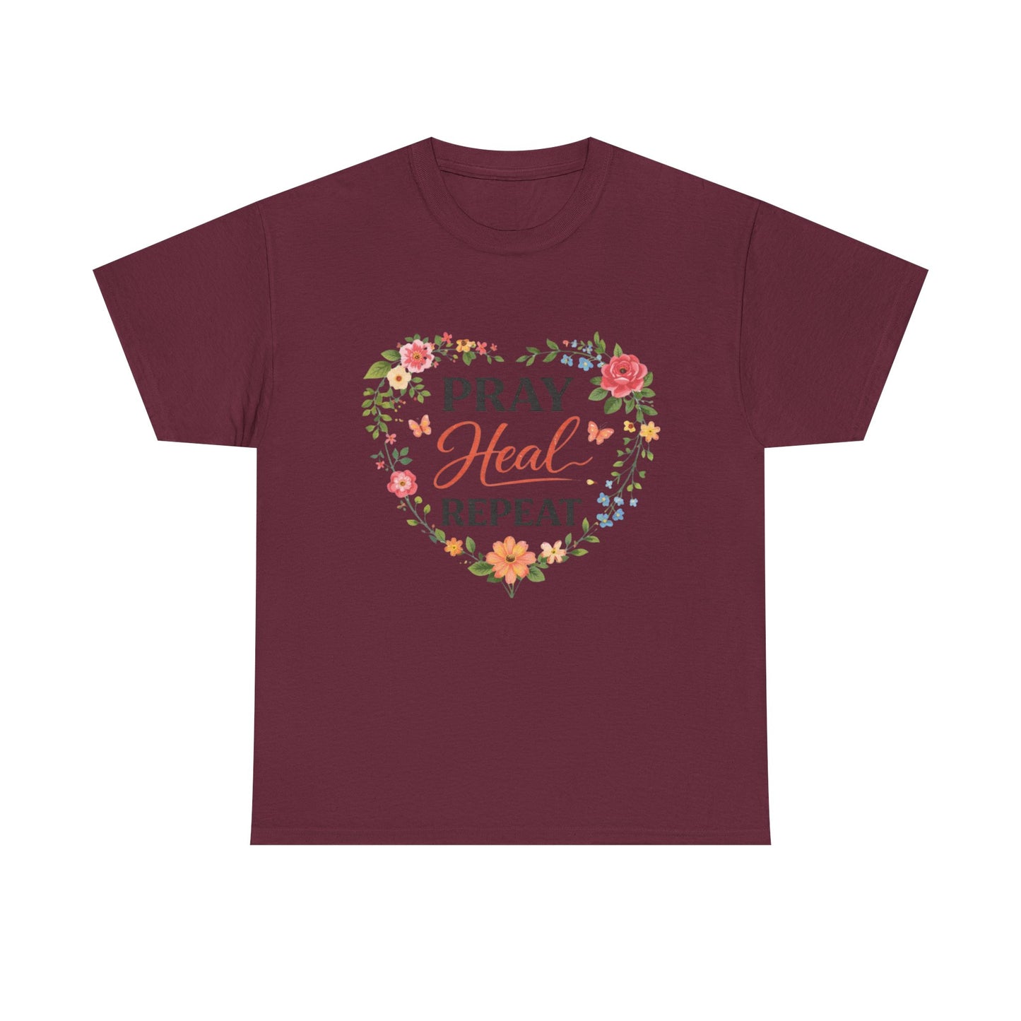 T-Shirt „Pray Heal Repeat“ – Inspirierendes T-Shirt mit Glaubensmotiv
