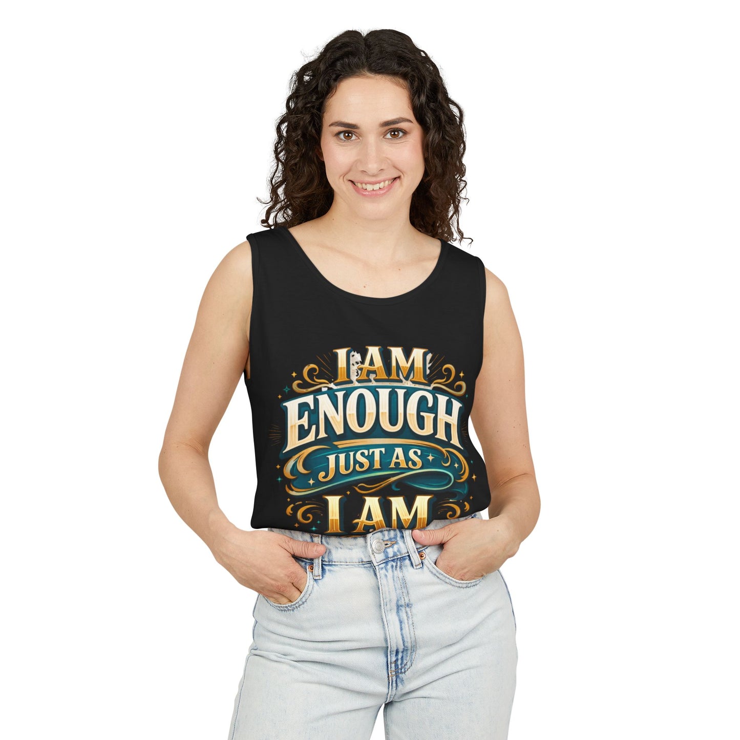 I Am Enough Graphic Tank Top – Inspirational Self-Love Motivational Design