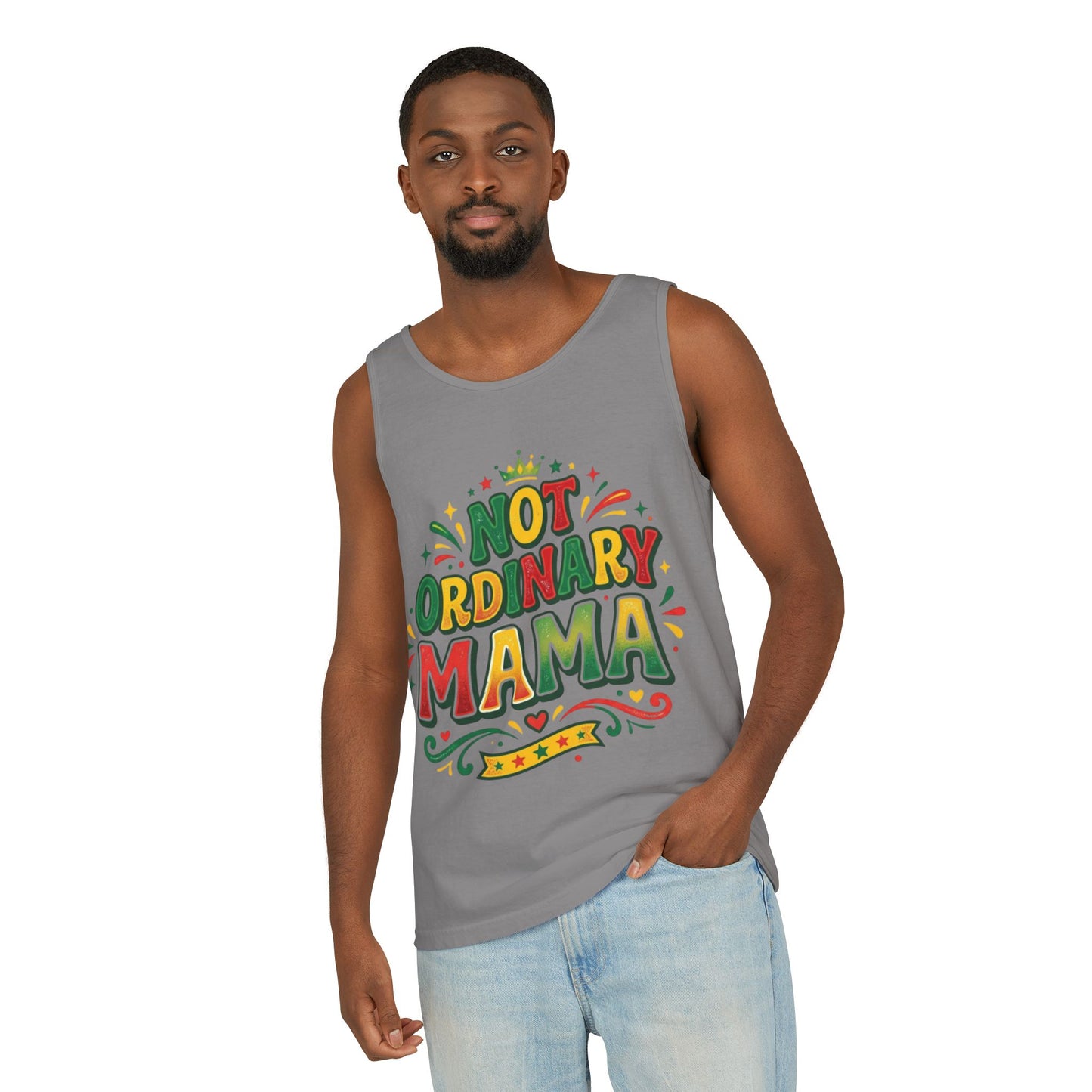 Not ORDINARY MAMA Tank Top — Garment-Dyed Casual Mom Tank