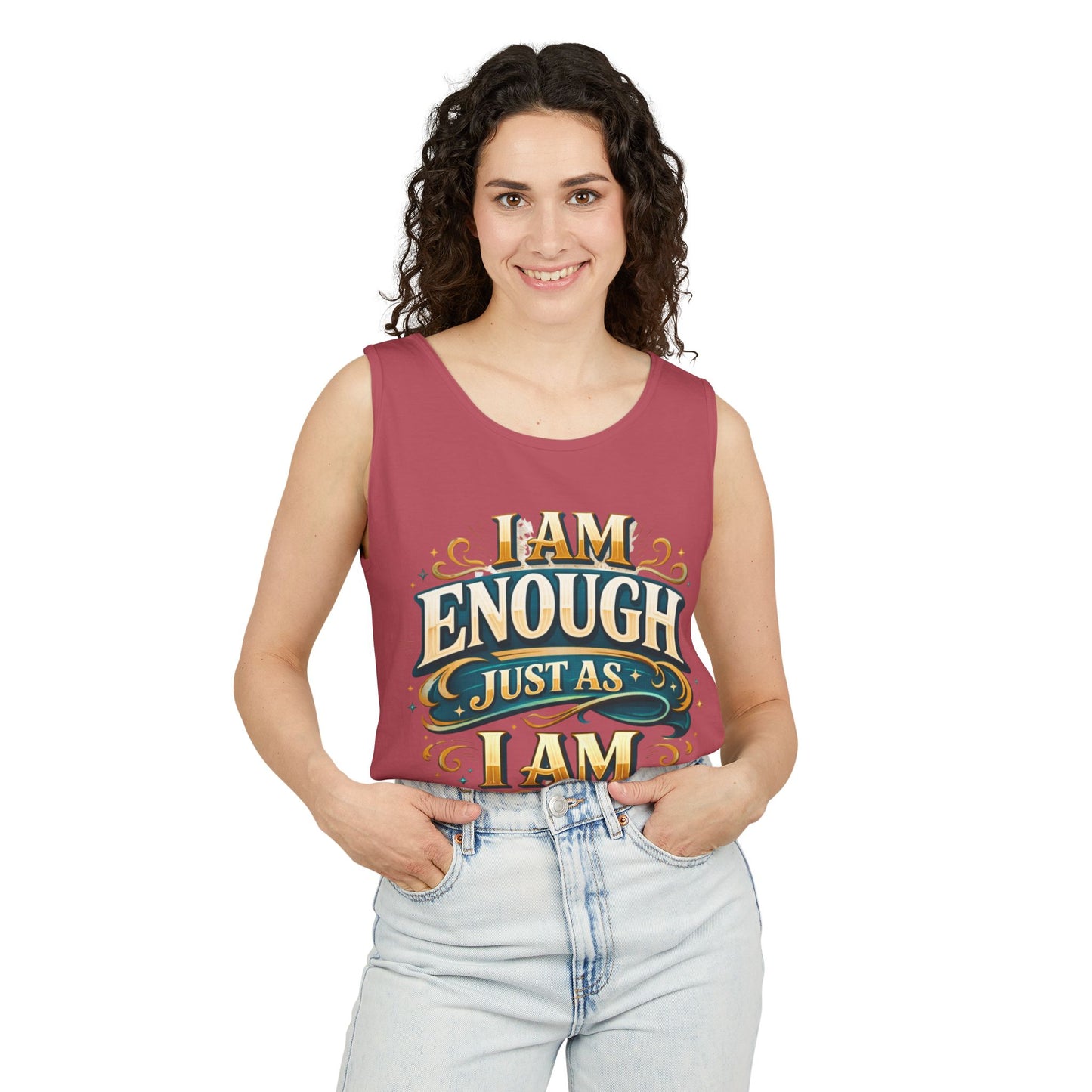 I Am Enough Graphic Tank Top – Inspirational Self-Love Motivational Design