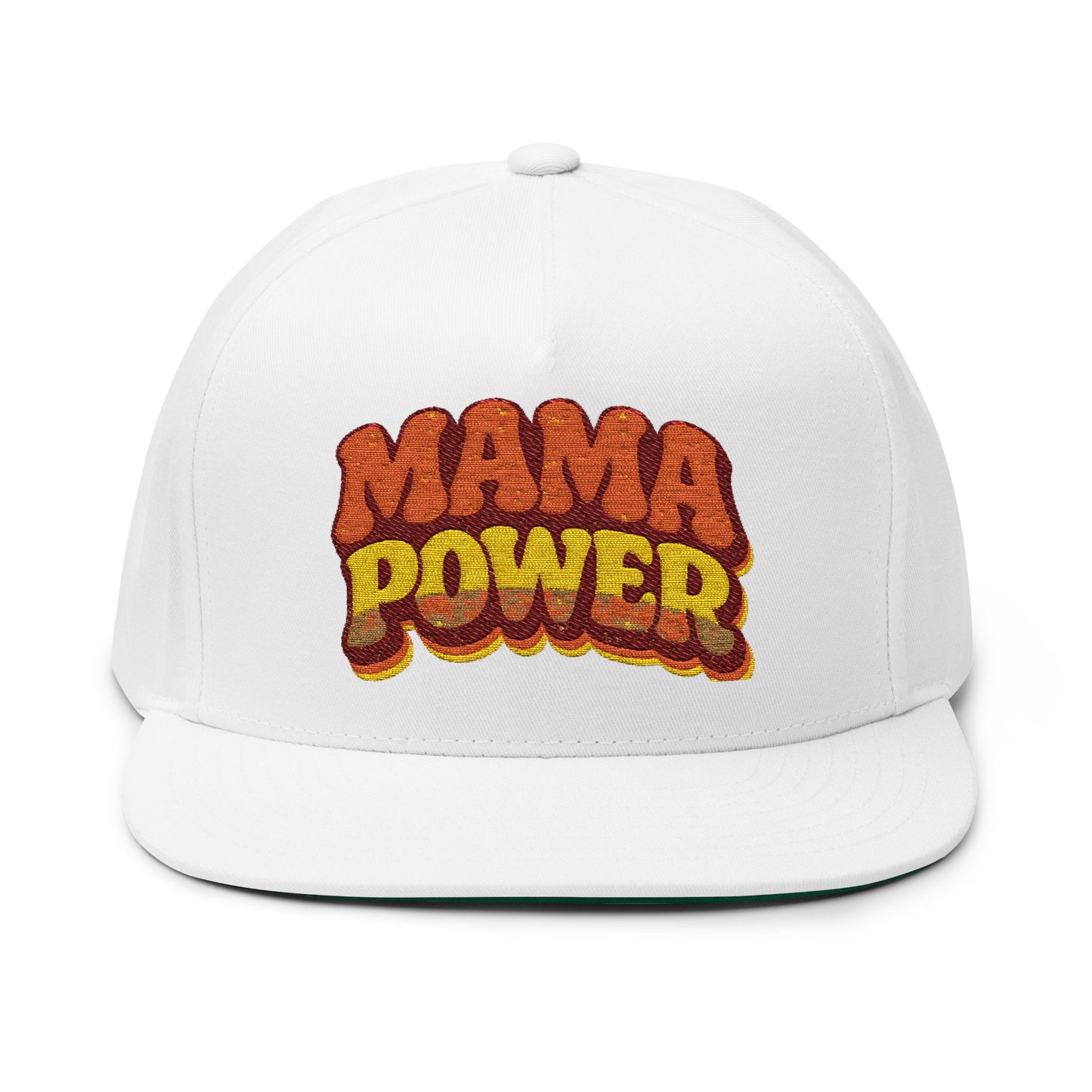 Mama Power Embroidered Flat Bill Cap