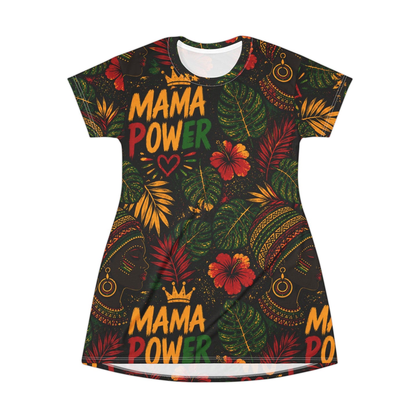 MAMA POWER T-Shirt Dress — Empowering Graphic Tee Dress for Moms