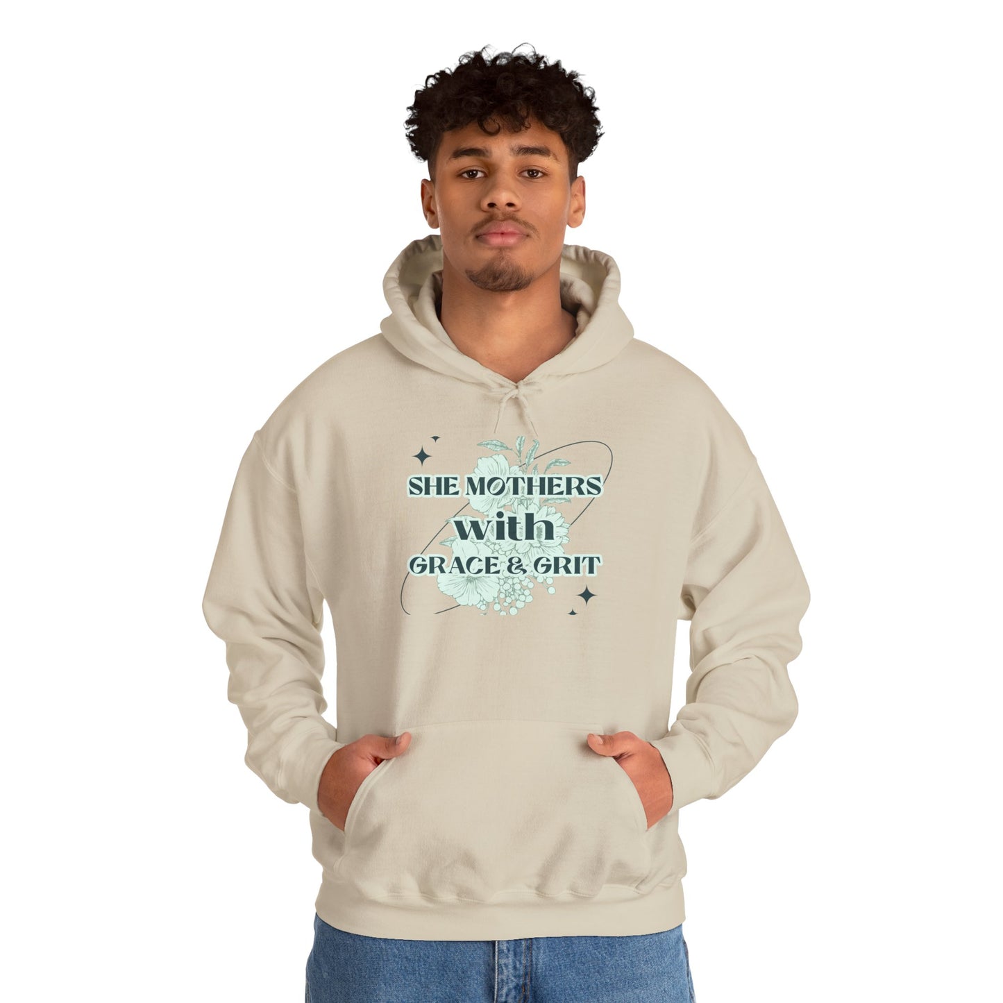 She Mothers With Grace And Grit – Graphic Hoodie