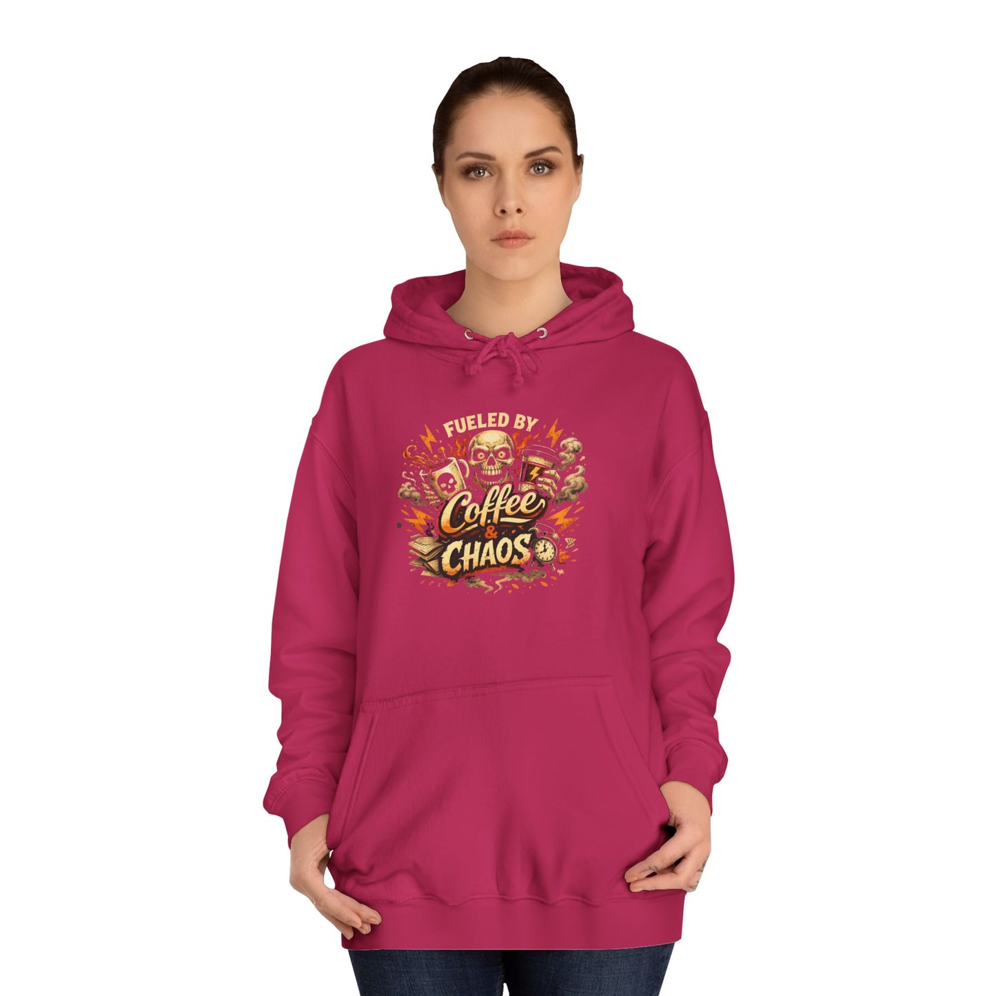 Fueled by Coffee and Chaos Hoodie – College Student Hoodie mit Grafik