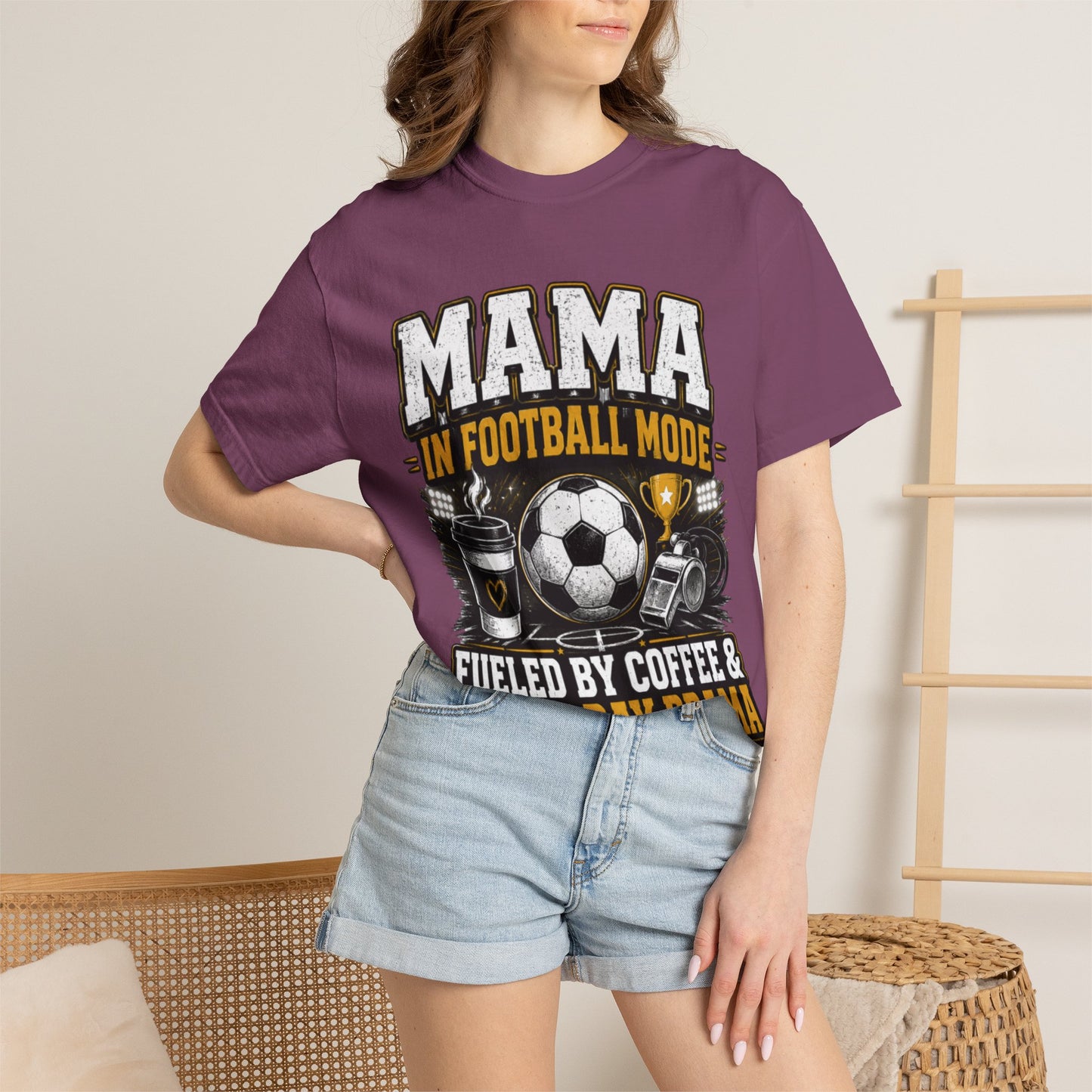Mama in Football Mode T-shirt — Fueled by Coffee & Match Day Drama