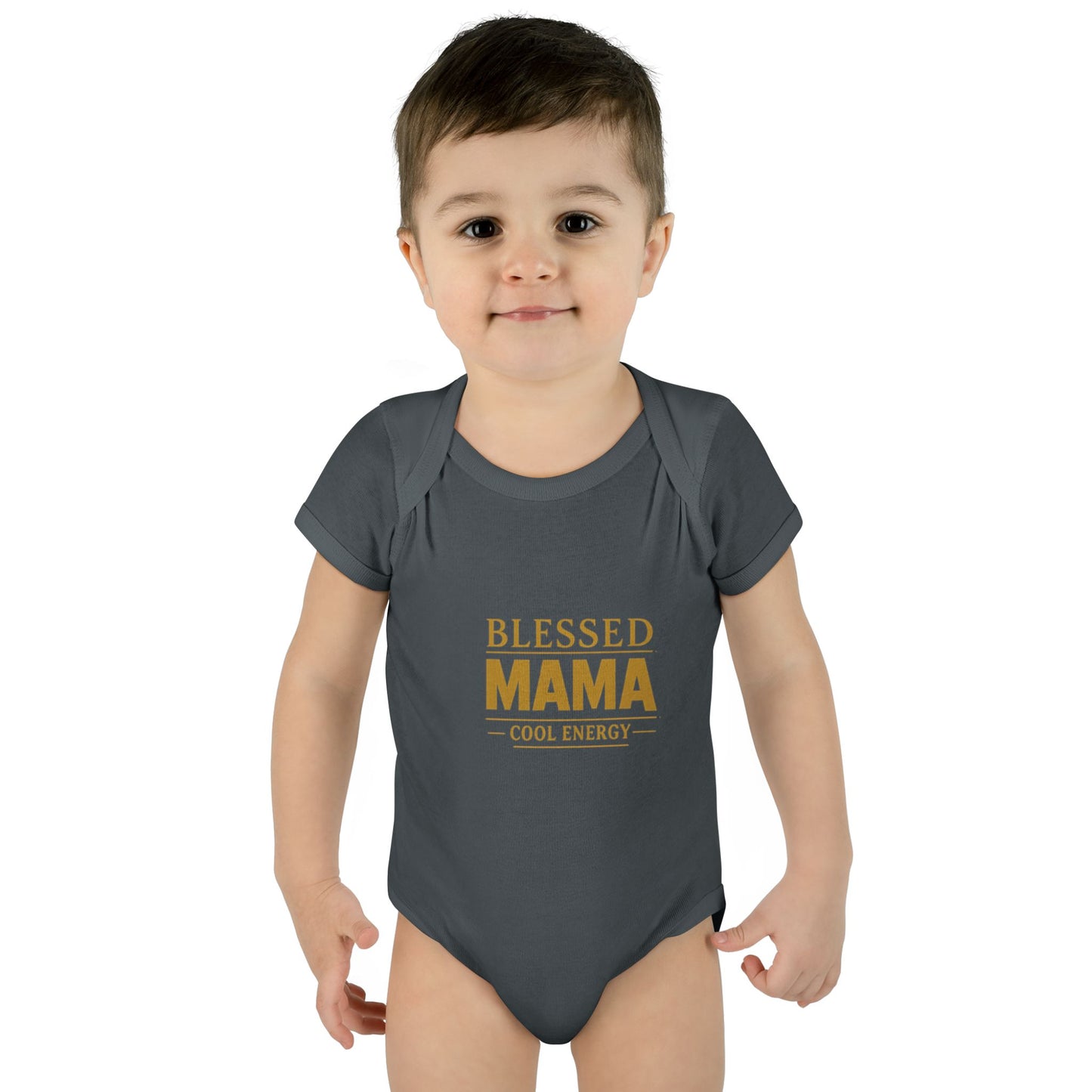 Blessed Mama Infant Rib Bodysuit — "Blessed Mama Cool Energy" Baby Onesie
