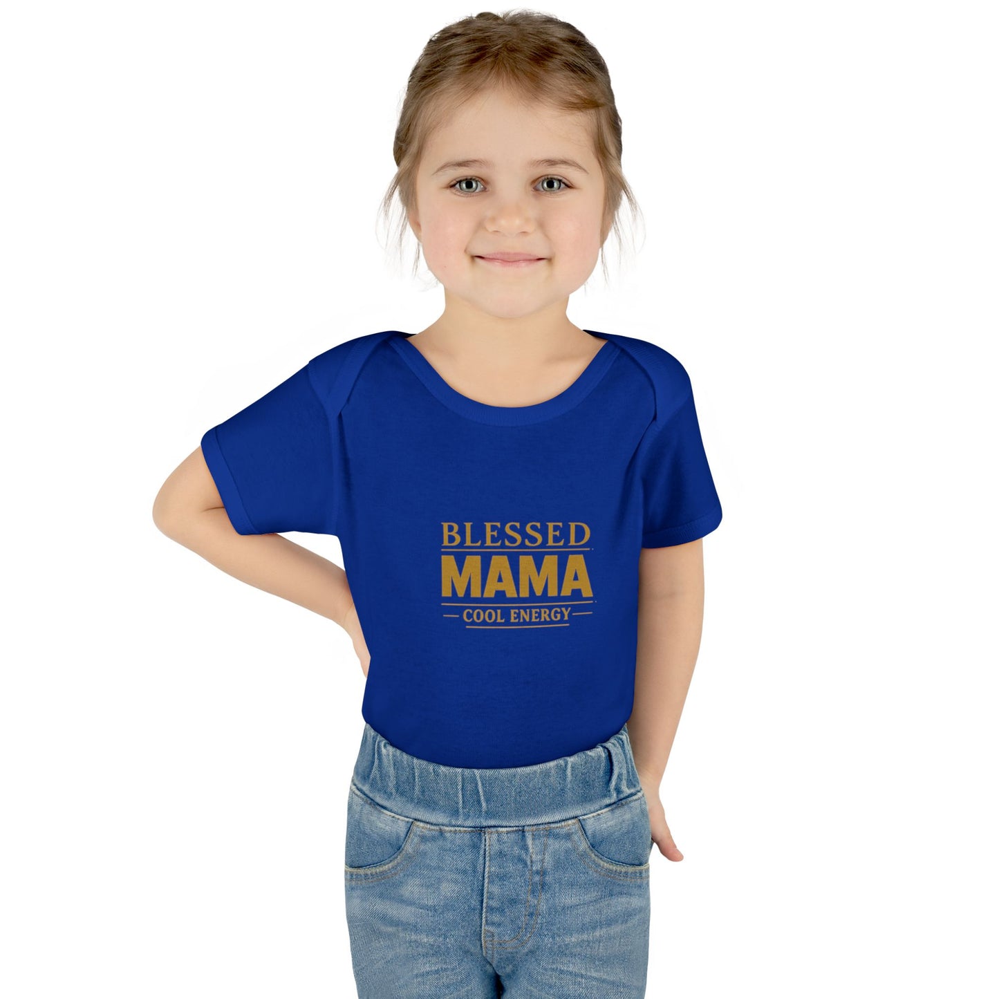Blessed Mama Infant Rib Bodysuit — "Blessed Mama Cool Energy" Baby Onesie