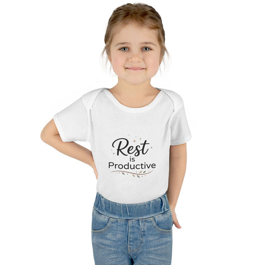 Infant Bodysuit "Rest is Productive" – Baby Onesie, Cute Sleepy Positive Message Gift