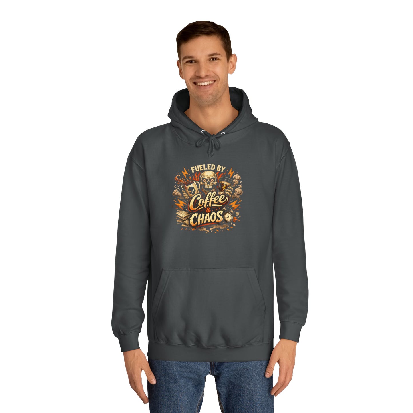 Fueled by Coffee and Chaos Hoodie – College Student Hoodie mit Grafik