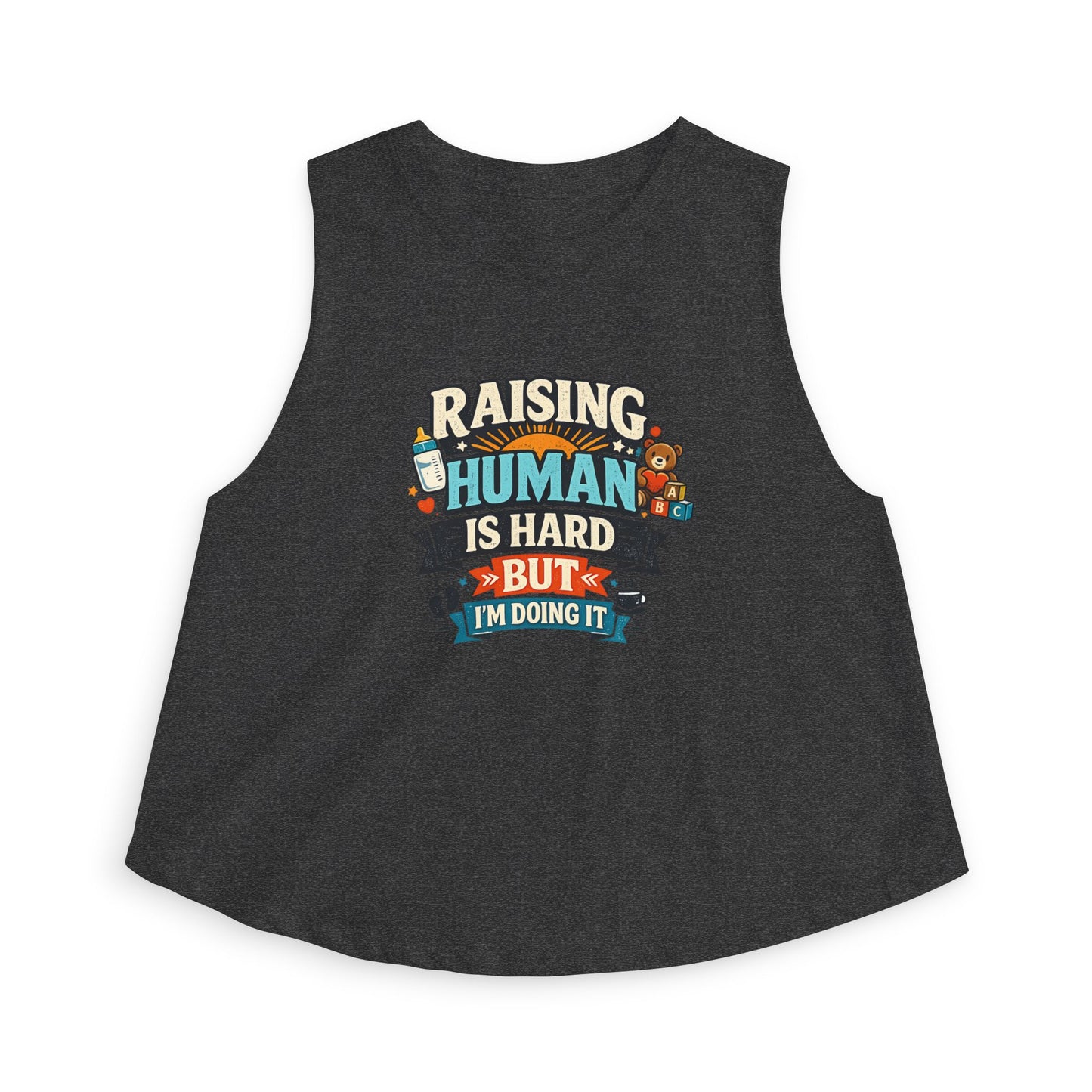 Damen Crop Top — „Kinder großzuziehen ist schwer, aber ich mach’s trotzdem“ Mama Humor