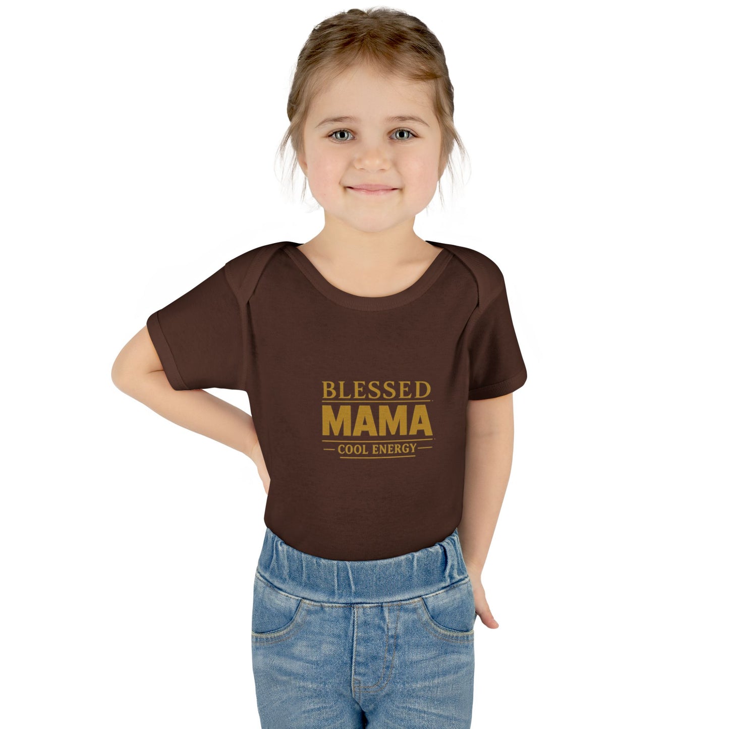 Blessed Mama Infant Rib Bodysuit — "Blessed Mama Cool Energy" Baby Onesie