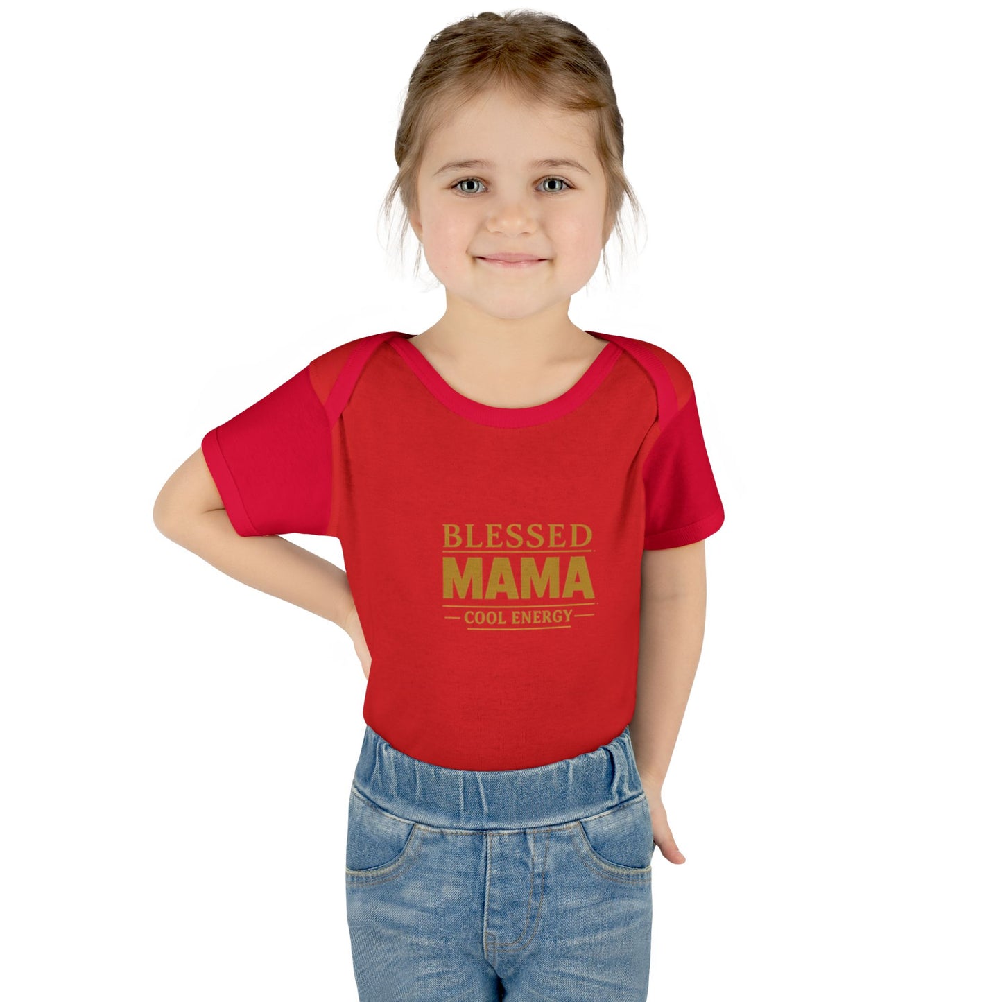 Blessed Mama Infant Rib Bodysuit — "Blessed Mama Cool Energy" Baby Onesie