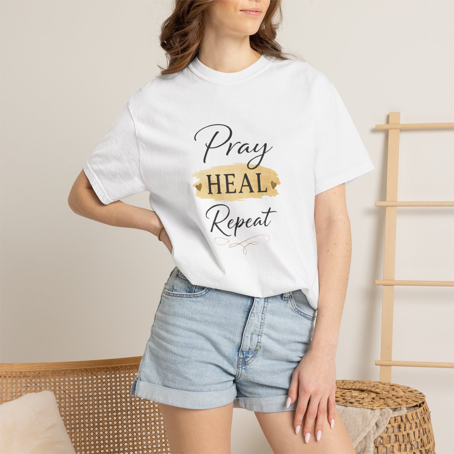 Pray Heal Repeat T-Shirt — Inspirational Faith Tee