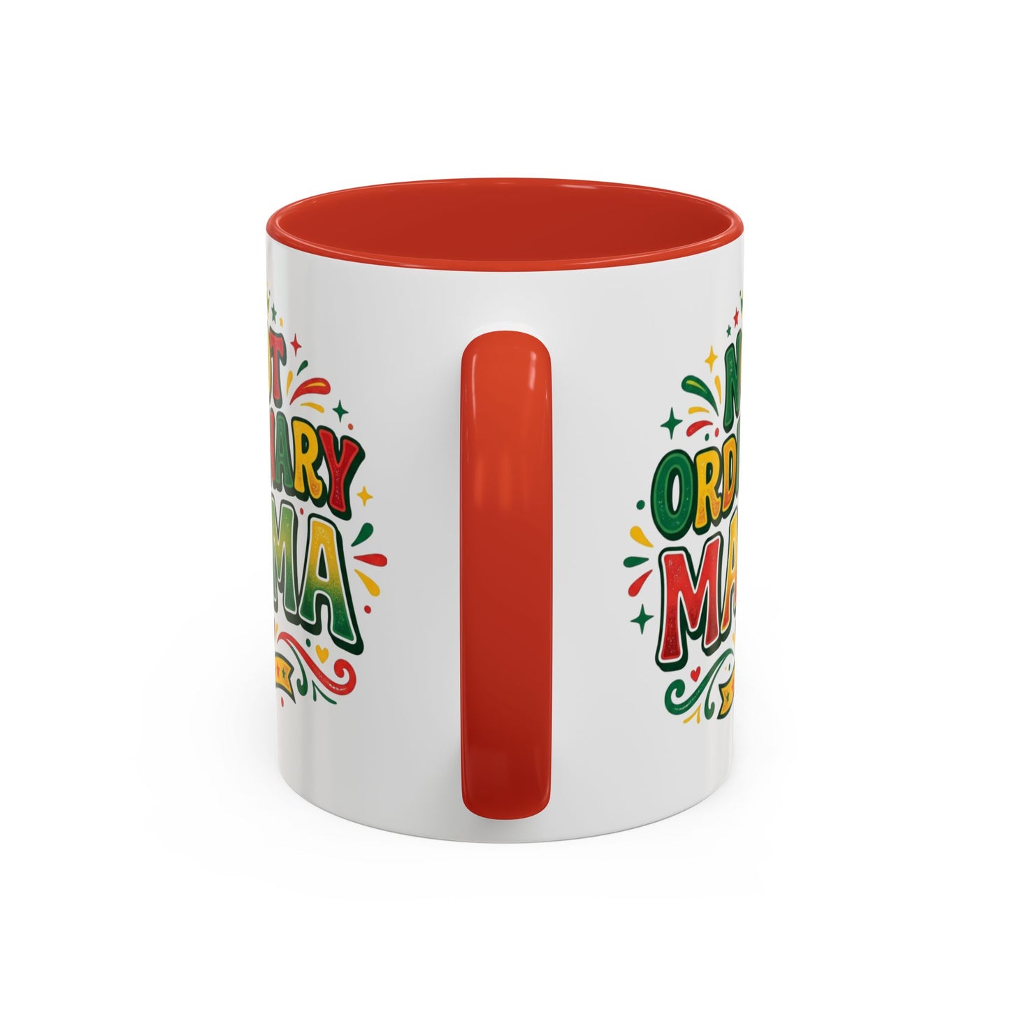 Accent Coffee Mug — "Not an ORDINARY MAMA" Ceramic Mom Coffee Cup (11/15 oz)