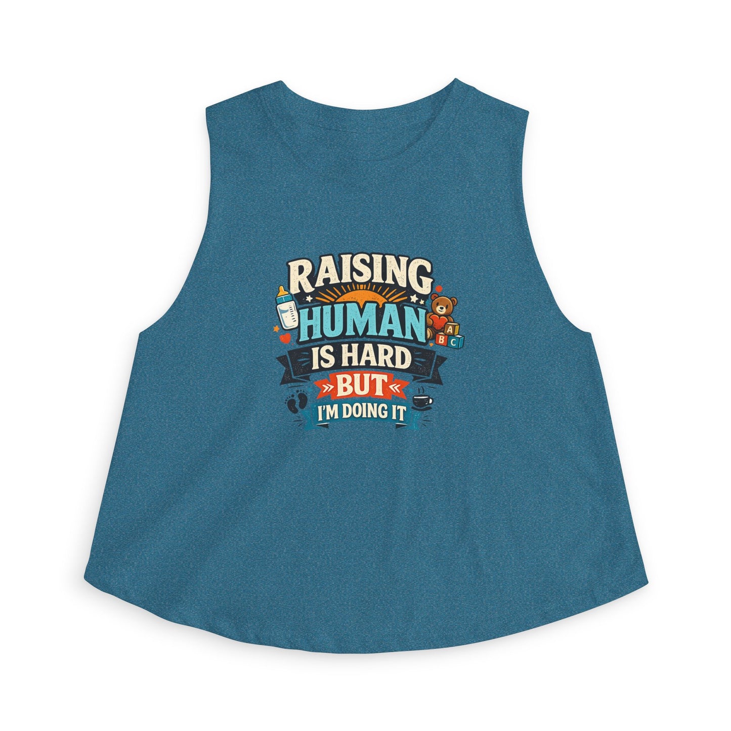 Damen Crop Top — „Kinder großzuziehen ist schwer, aber ich mach’s trotzdem“ Mama Humor