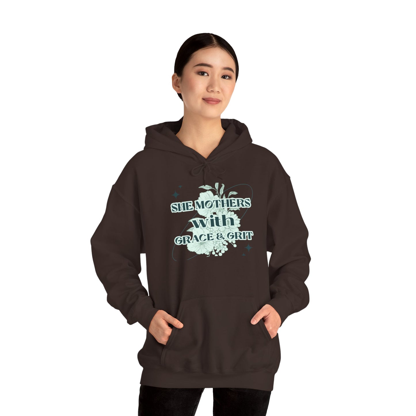 She Mothers With Grace And Grit – Graphic Hoodie