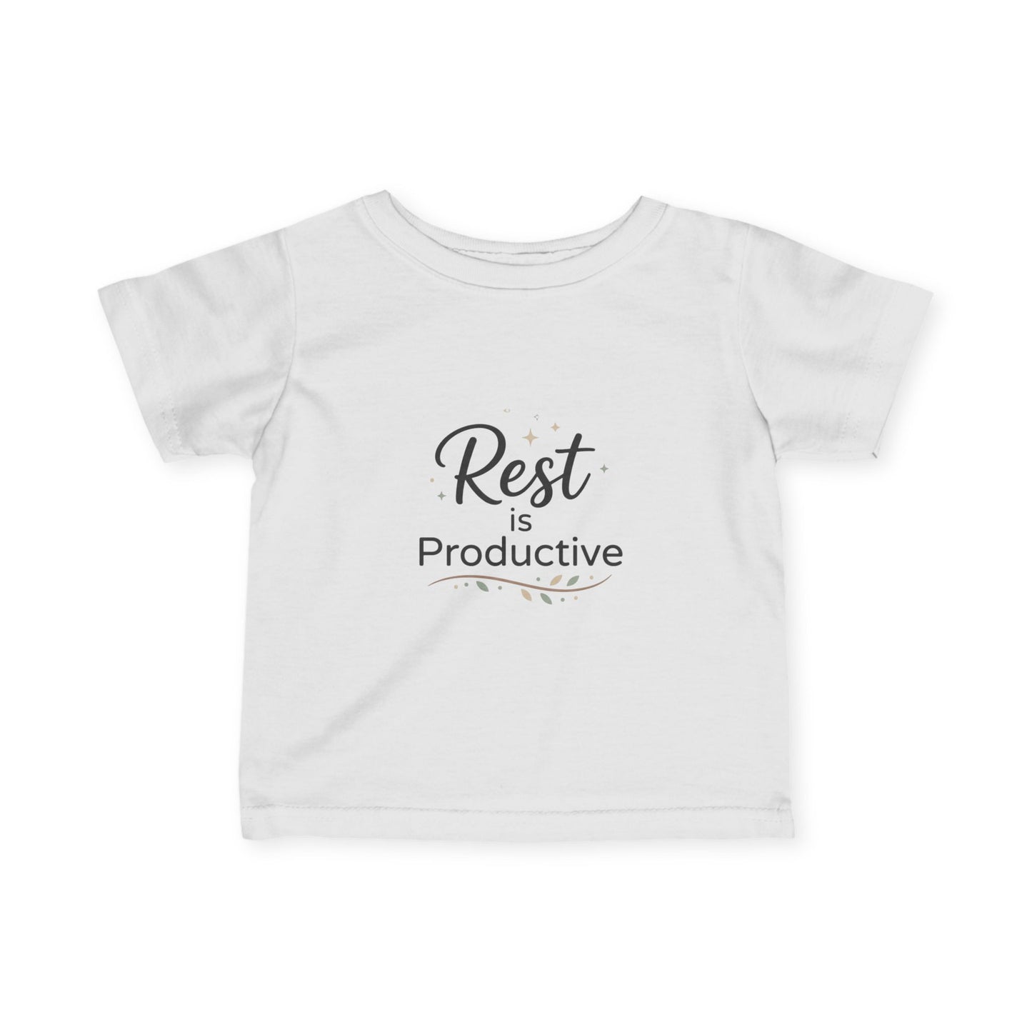 Infant Tee — "Rest is Productive" Baby Shirt, Calm Minimalist Nursery Gift
