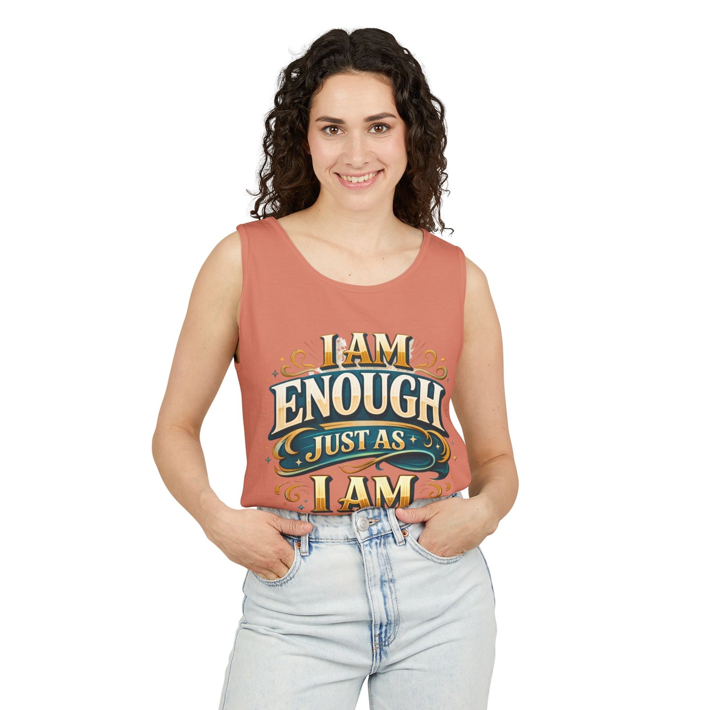 I Am Enough Graphic Tank Top – Inspirational Self-Love Motivational Design