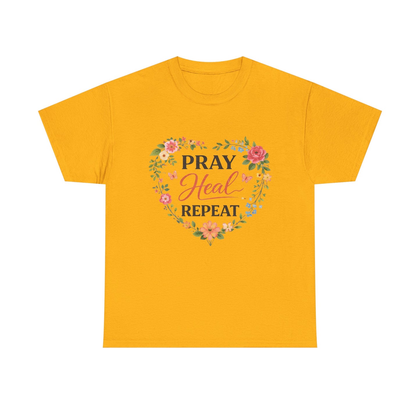 T-Shirt „Pray Heal Repeat“ – Inspirierendes T-Shirt mit Glaubensmotiv