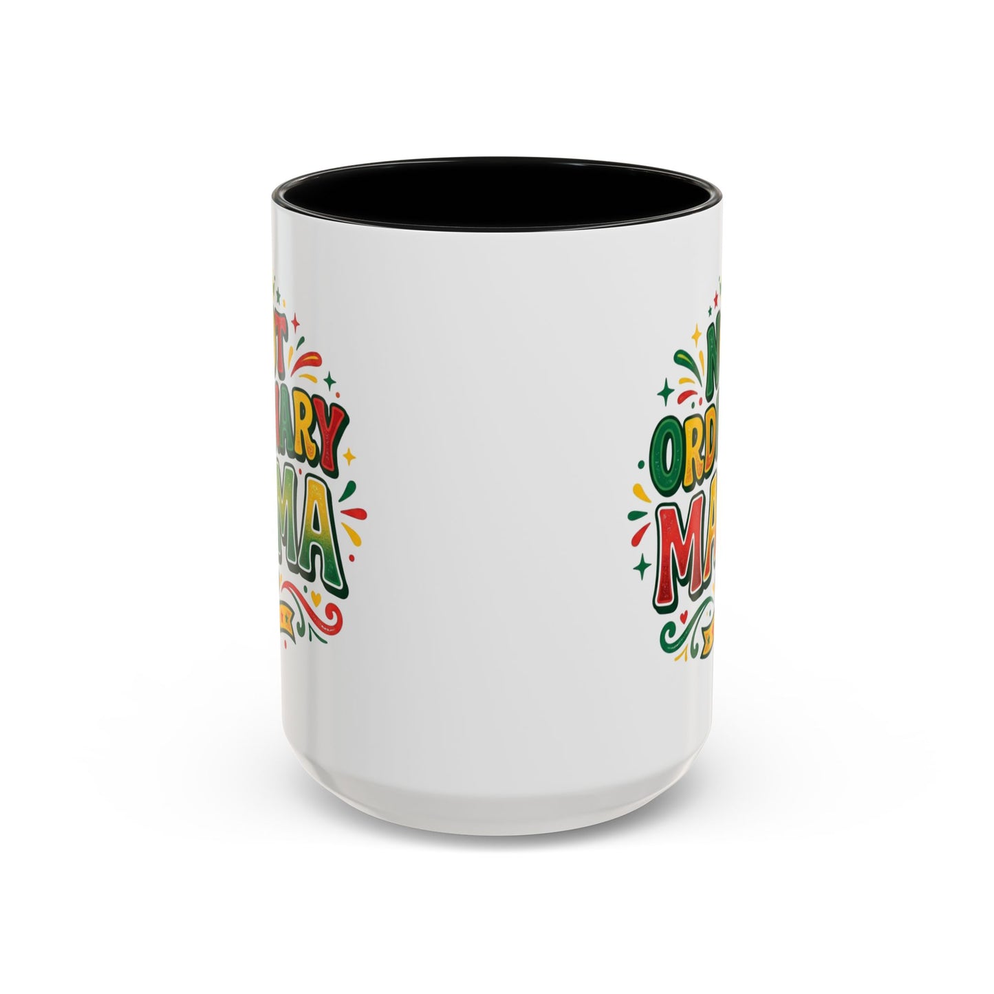 Accent Coffee Mug — "Not an ORDINARY MAMA" Ceramic Mom Coffee Cup (11/15 oz)