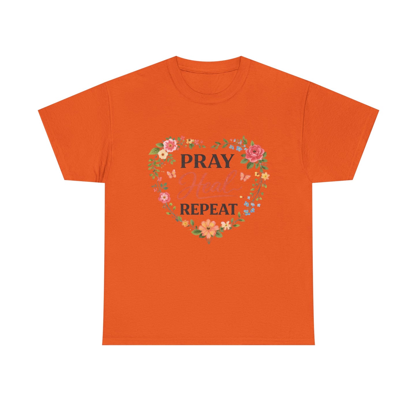 T-Shirt „Pray Heal Repeat“ – Inspirierendes T-Shirt mit Glaubensmotiv