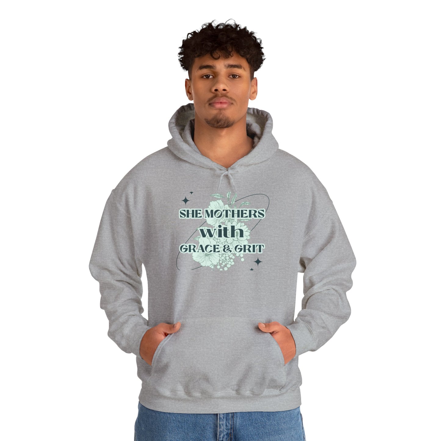 She Mothers With Grace And Grit – Graphic Hoodie