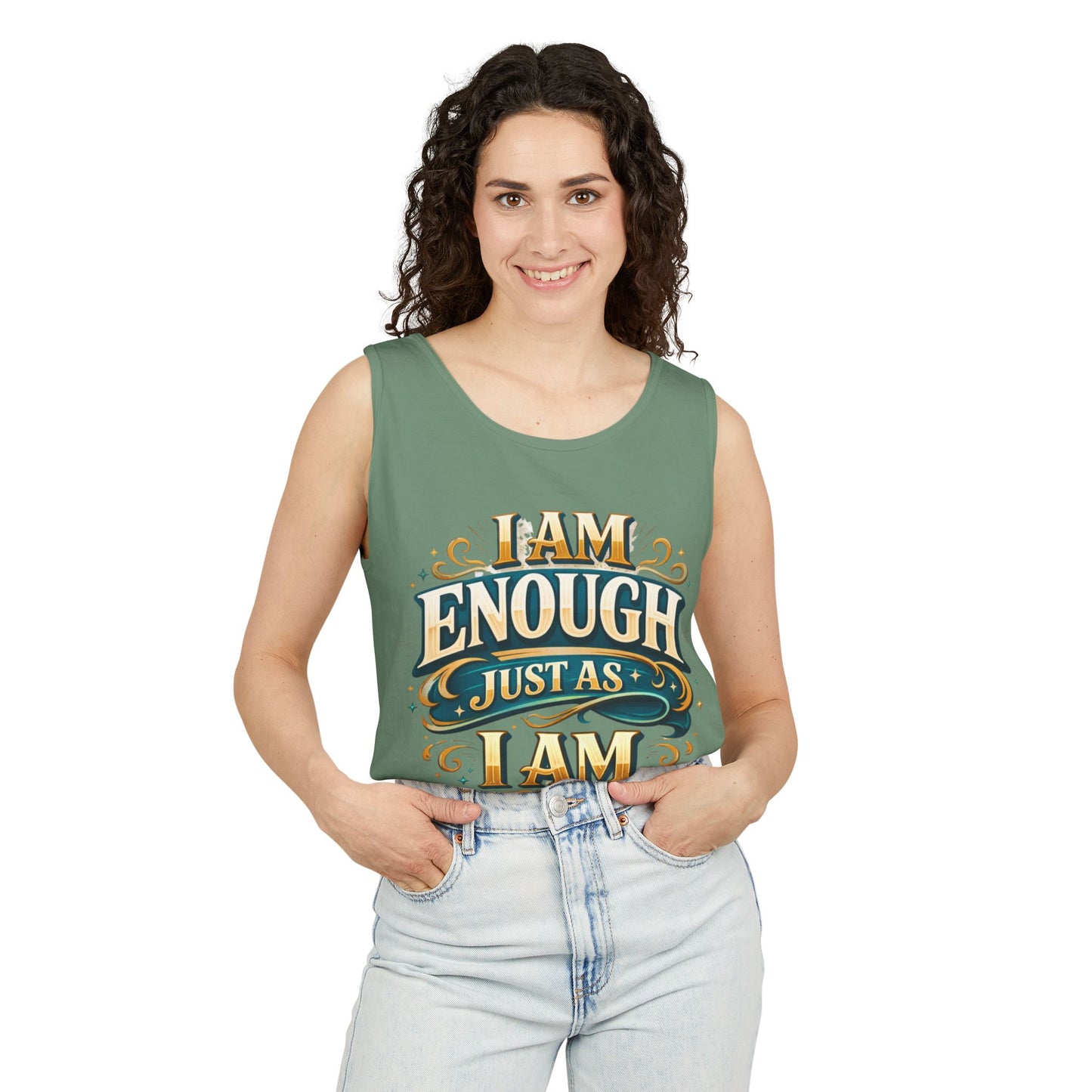 I Am Enough Graphic Tank Top – Inspirational Self-Love Motivational Design