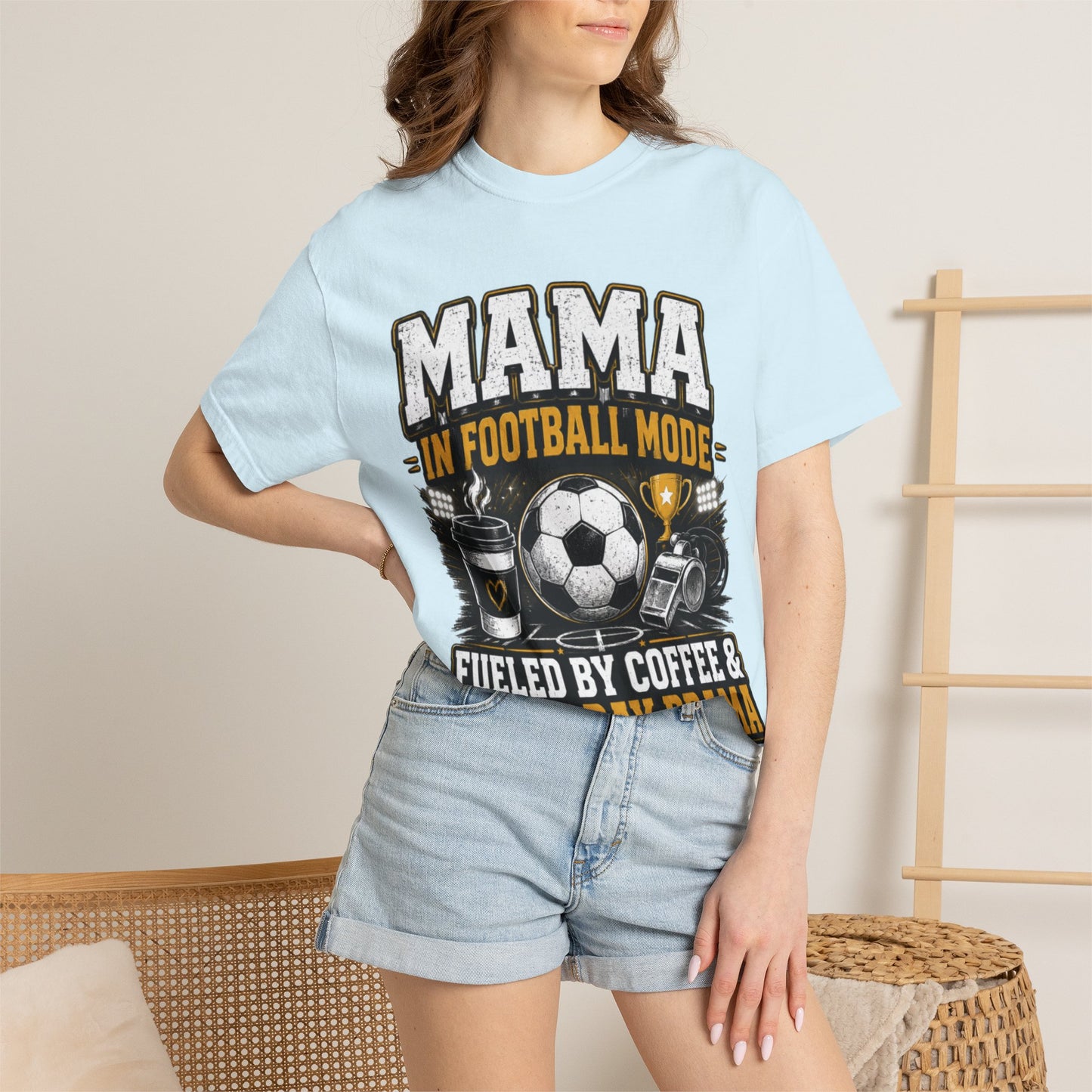 Mama in Football Mode T-shirt — Fueled by Coffee & Match Day Drama