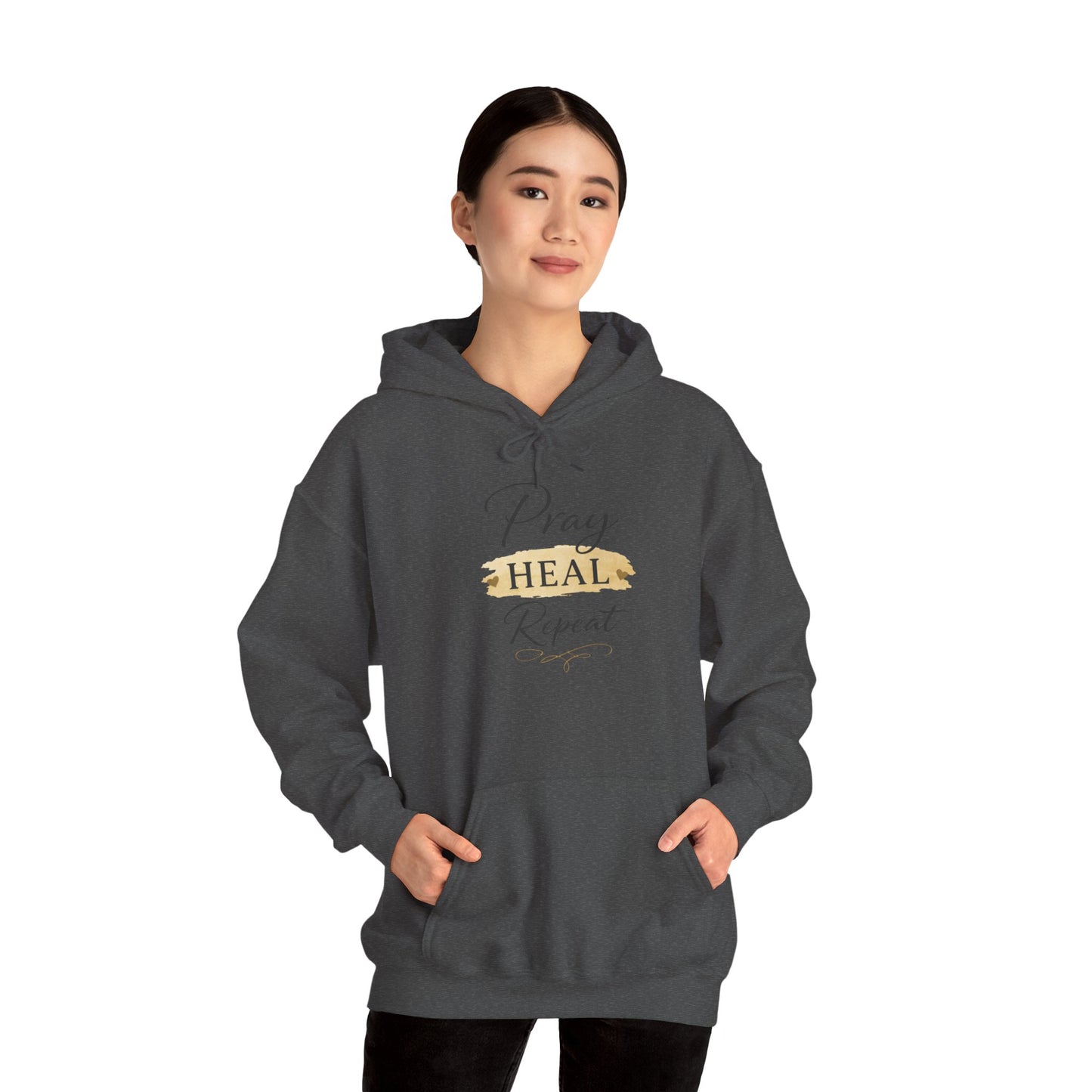Pray Heal Repeat Hoodie — Inspirational Christian Sweatshirt