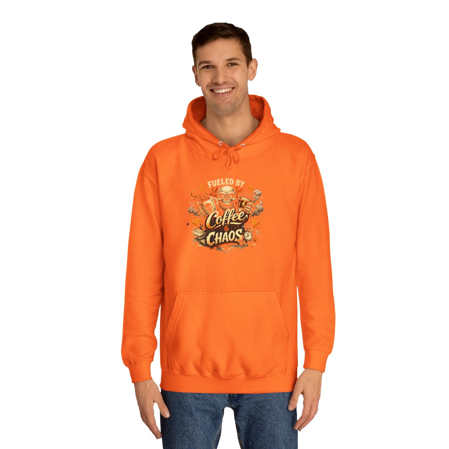 Fueled by Coffee and Chaos Hoodie – College Student Hoodie mit Grafik