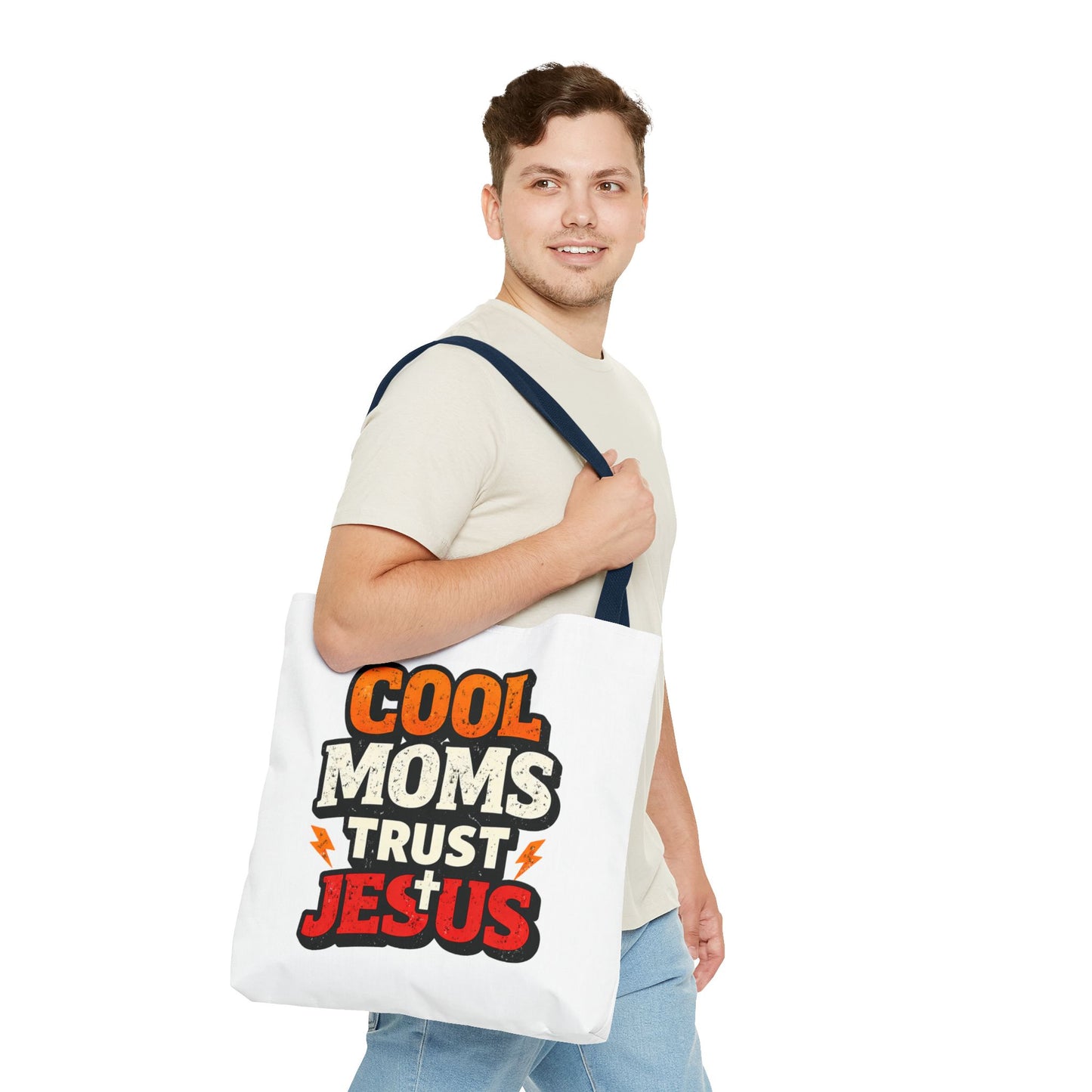 Cool Moms Trust Jesus Tote Bag - Faith-Based Christian Carryall