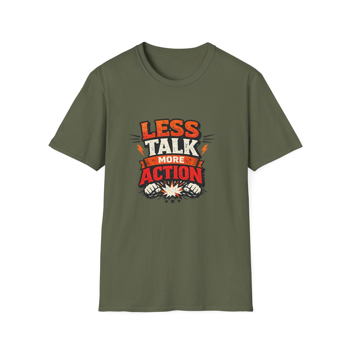 Less Talk More Action T-Shirt — Motivational Graphic Tee