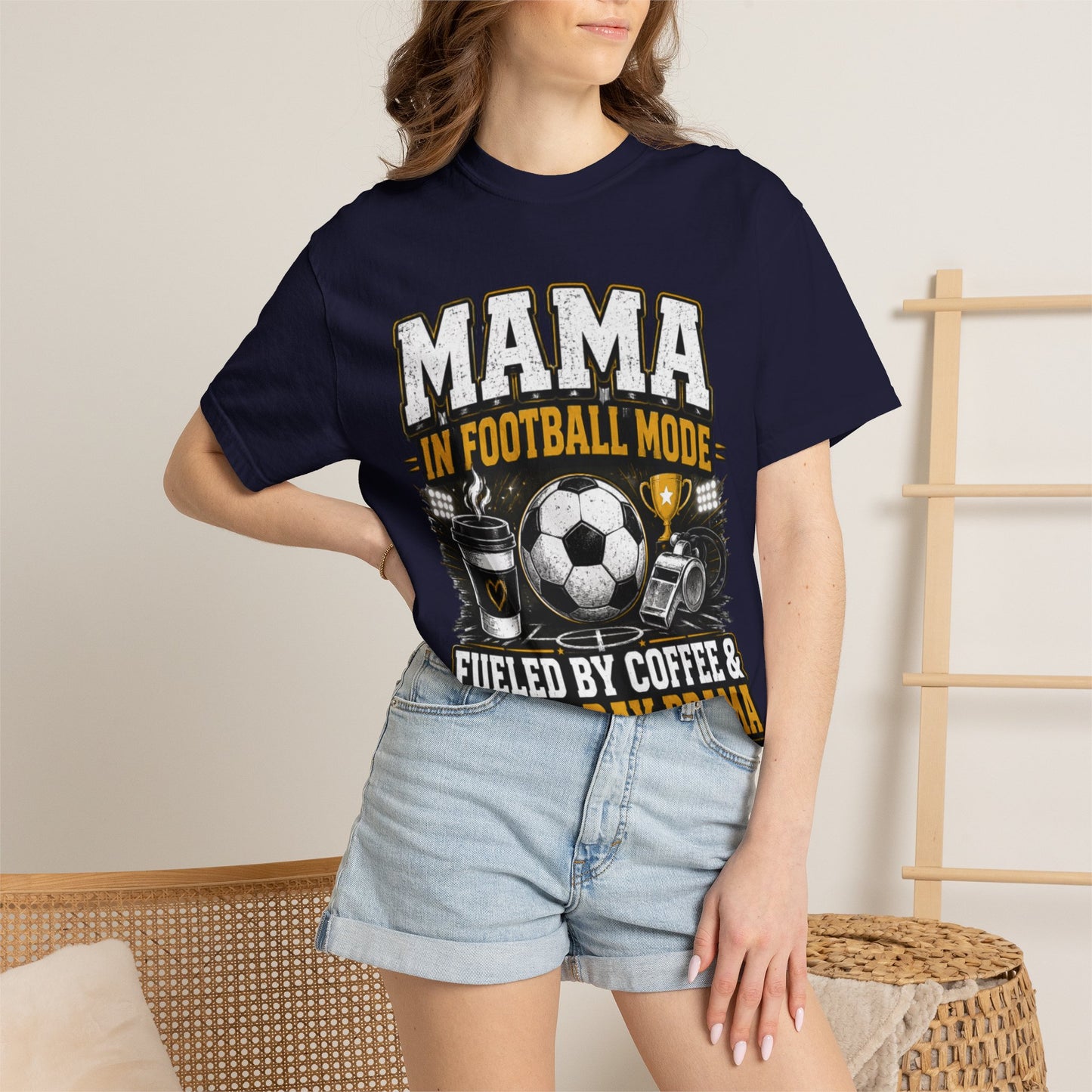 Mama in Football Mode T-shirt — Fueled by Coffee & Match Day Drama