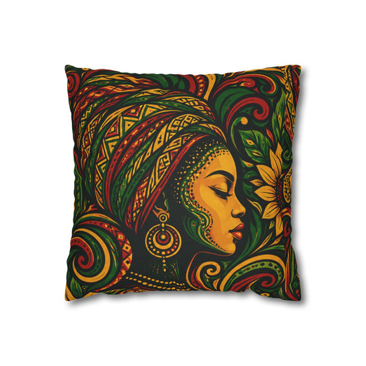 Rasta Goddess African Woman Floral Decorative Pillowcase