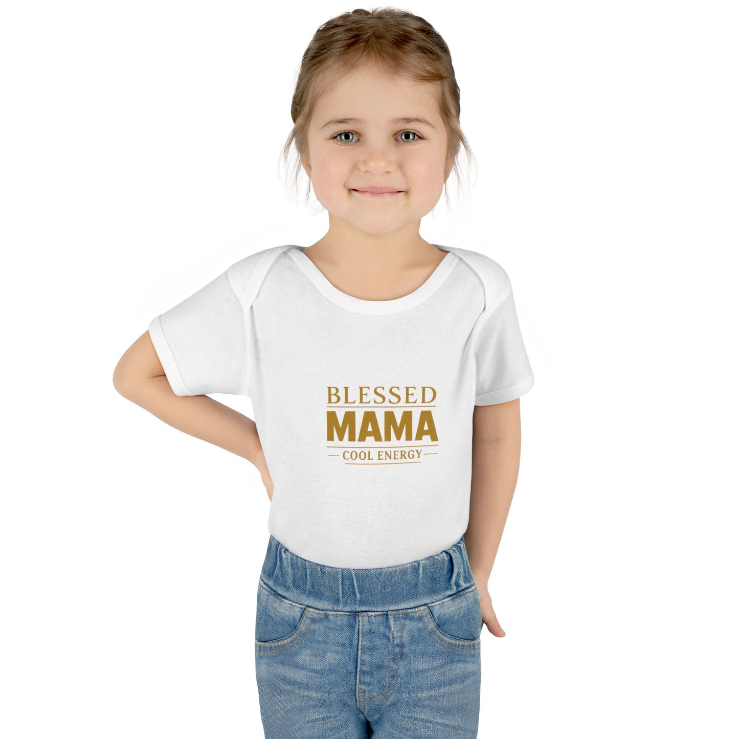 Blessed Mama Infant Rib Bodysuit — "Blessed Mama Cool Energy" Baby Onesie
