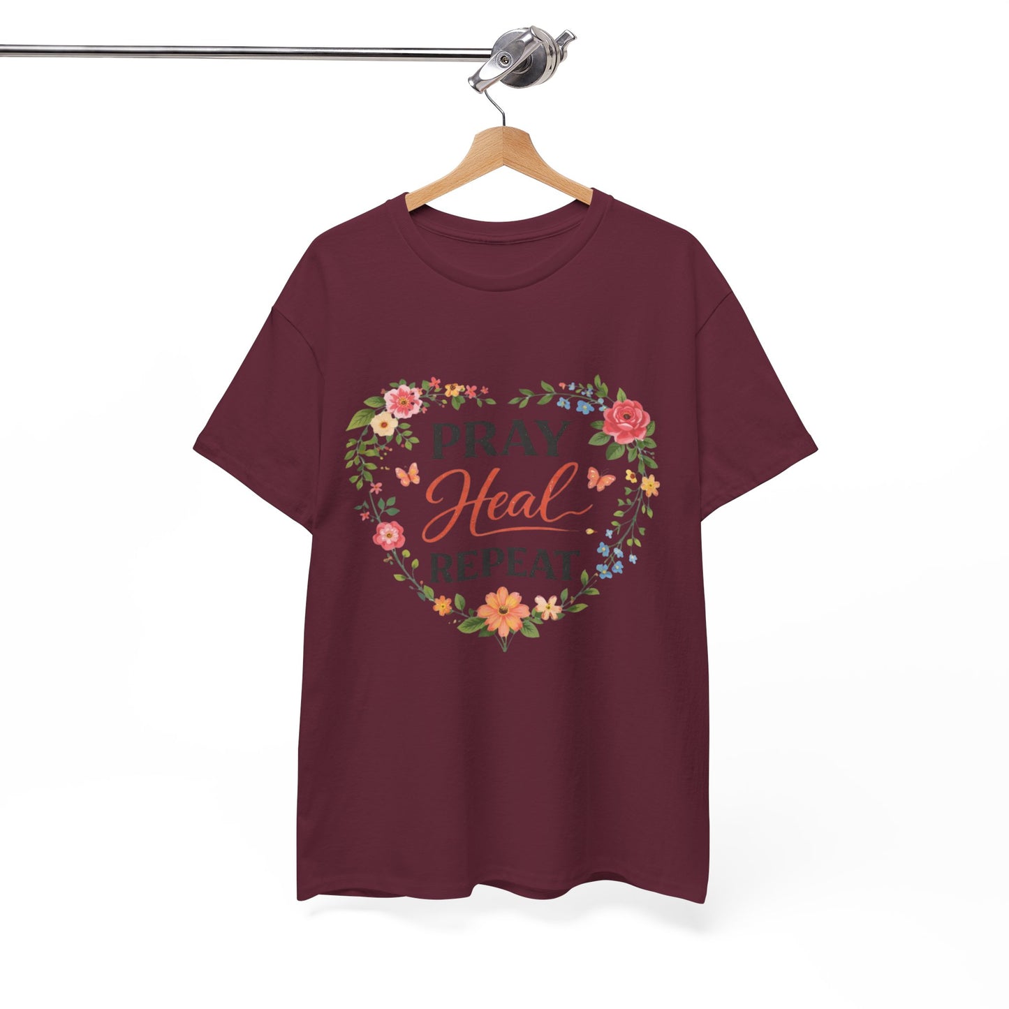 T-Shirt „Pray Heal Repeat“ – Inspirierendes T-Shirt mit Glaubensmotiv